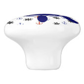 いかりとホイール航海のをテーマにしたキャビネットノブ セラミックノブ (側面)