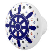 いかりとホイール航海のをテーマにしたキャビネットノブ セラミックノブ (右)