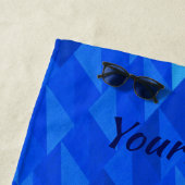 いかりとホイール（水）、名前を追加ライトダークブルー ビーチタオル (インサイチュ)