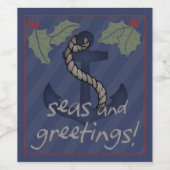 いかりとホリー、海とグリーティングワインラベル ワインラベル (シングルラベル)