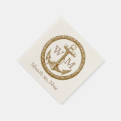 いかりとリースモノグラム スタンダードカクテルナプキン (角)