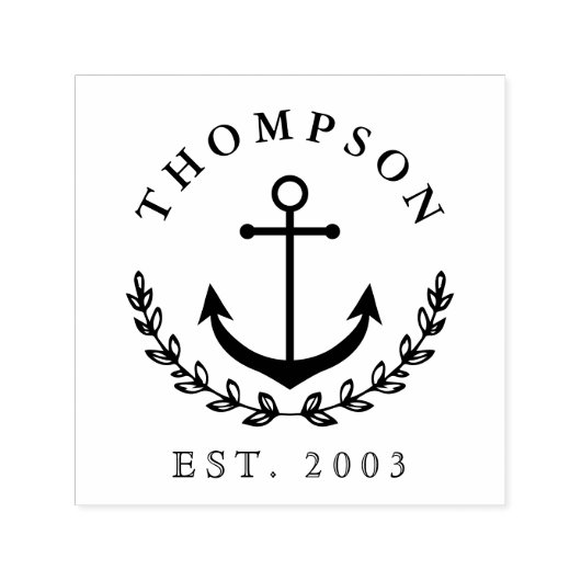 いかりとリース航海のの名前と年の設立 セルフインキングスタンプ (デザイン)