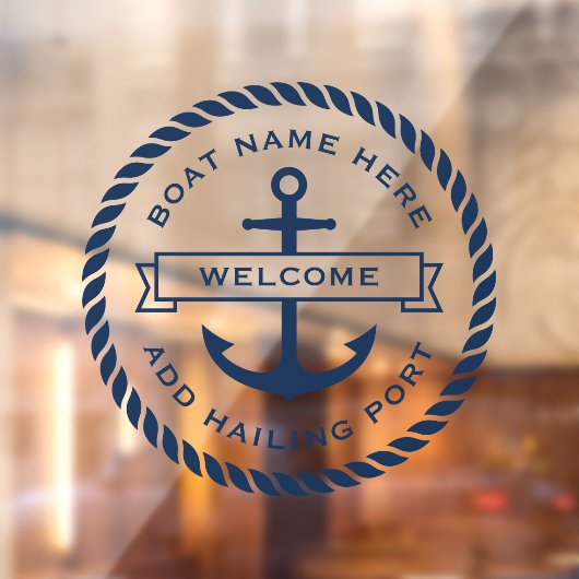 いかりとロープボート名の配船ポートへようこそ ウィンドウサイン (シート2)