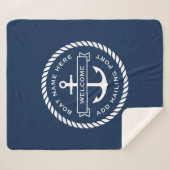 いかりとロープボート名の配船ポートへようこそ シェルパブランケット (正面(横))