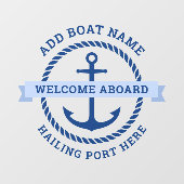 いかりとロープボー縁どトの名を歓迎する ウィンドウサイン (シート)