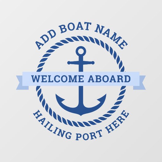 いかりとロープボー縁どトの名を歓迎する ウィンドウサイン (シート)