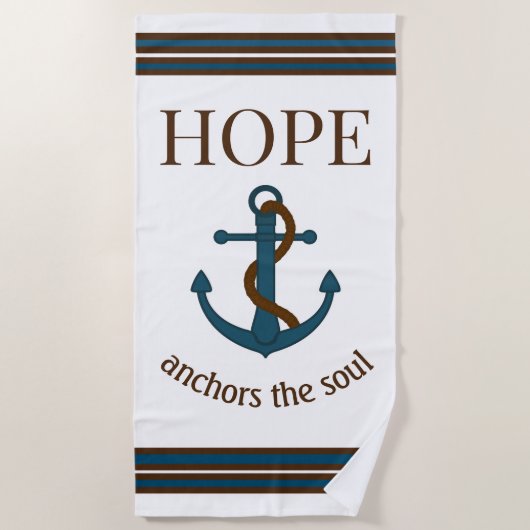 いかりと引用文 ビーチタオル (正面)