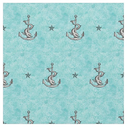 いかりと星パターン – フェスティナレンテ ファブリック (クローズアップ)