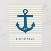 いかりと船のホイールストライプの – ありがとう ポストカード (正面)
