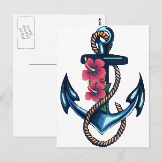 いかりと花 ポストカード (正面/裏面)