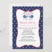 いかりと鯨でツインベビーシャワー招待状 招待状 (正面)