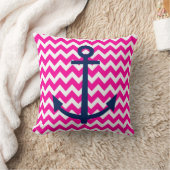 いかりのシェブロン航海のなピンクおよび海軍 クッション (ブランケット)