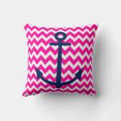 いかりのシェブロン航海のなピンクおよび海軍 クッション (裏面)