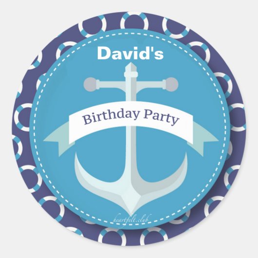 いかりのステッカー ラウンドシール (正面)