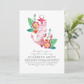 いかりのビーチの航海のな熱帯ベビーシャワー 招待状 (スタンド正面)