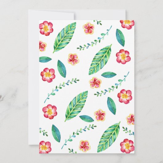 いかりのビーチの航海のな熱帯ベビーシャワー 招待状 (裏面)