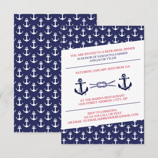 いかりのリハーサルの夕食- 3X5招待状 招待状 (正面/裏面)