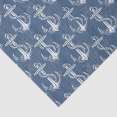 いかりのヴィンテージの青い木製のビーチのティッシュペーパー 薄葉紙 (詳細)