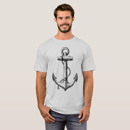 いかりの入れ墨のスタイルのイメージ Tシャツ (正面フル)