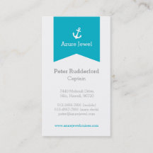 いかりの水の青く白いヨットの名刺