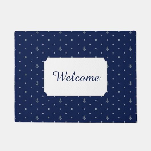 いかりの水玉模様パターン|はあなたの文字を加えます ドアマット (正面)