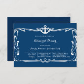 いかりの濃紺のリハーサルの夕食の招待状 招待状 (正面/裏面)