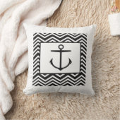 いかりの白くか黒い枕 クッション (ブランケット)