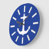 いかりの白 + あなたの背景及びアイディア ラージ壁時計 (傾斜)