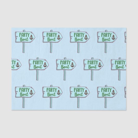 いかりの航海のなテーマのパーティーのボート 薄葉紙 (正面)