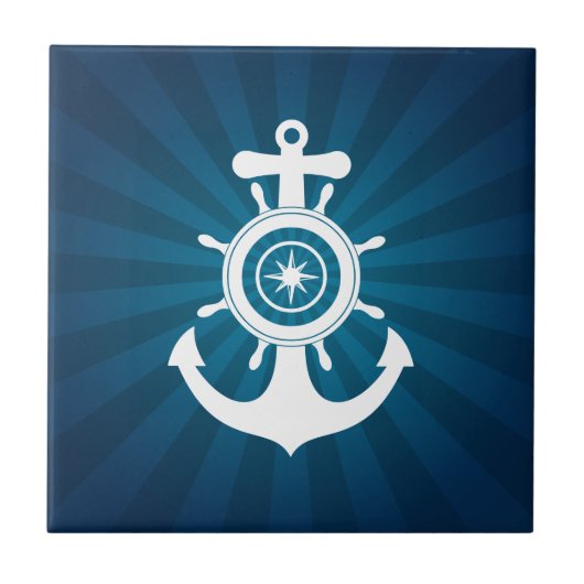 いかりの船員の青のタイル タイル (正面)