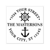 いかりの船舶用車輪ラウンド名差出人住所 セルフインキングスタンプ (デザイン)