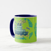 いかりの遠くになタグボートのTシャツおよびギフト マグカップ (正面左)