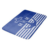 いかりの青/白い輪郭 + あなたのアイディア バスマット (アングル)