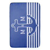 いかりの青/白い輪郭 + あなたのアイディア バスマット (正面縦)