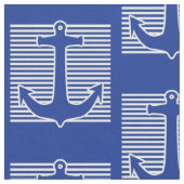 いかりの青/白い輪郭 + あなたのアイディア ファブリック (クローズアップ)