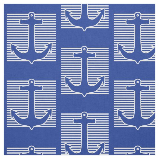 いかりの青/白い輪郭 + あなたのアイディア ファブリック (見本)