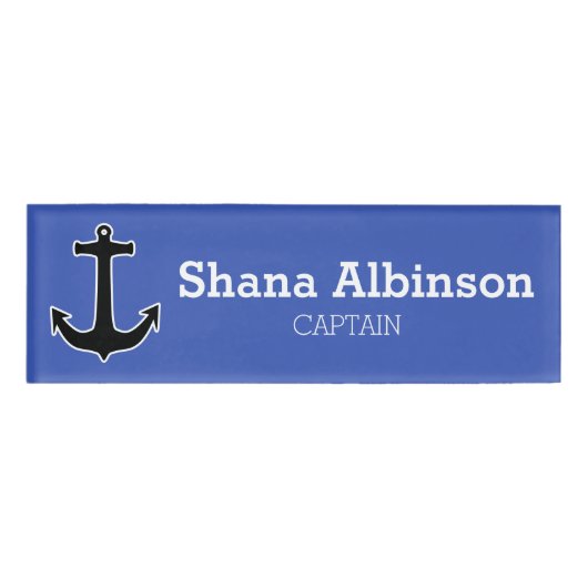 いかりの黒く/白い輪郭 + あなたのアイディア 名札 (正面)