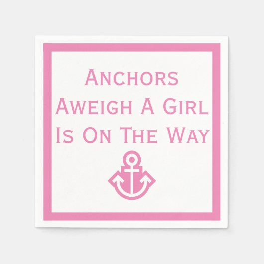 いかりはベビーの途中のいかりナプキンスを重く スタンダードカクテルナプキン (正面)