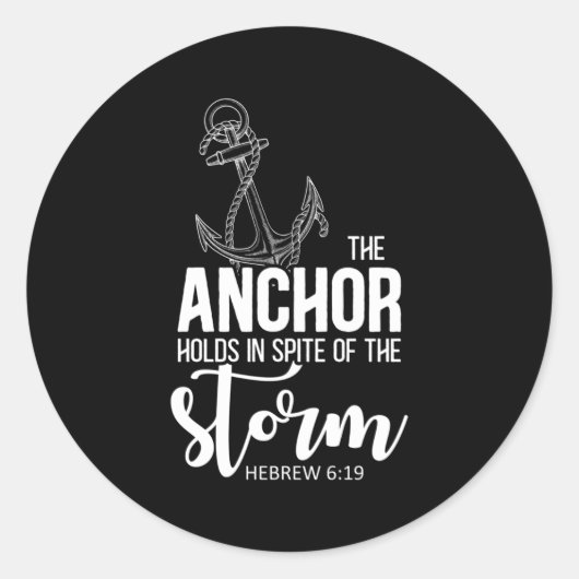 いかりは嵐にも関わらず持つ祈りの言葉 ラウンドシール (正面)