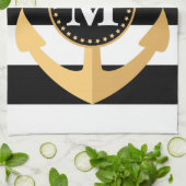 いかりは縞で飾り、 キッチンタオル (折り畳み)