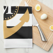 いかりは縞で飾り、 キッチンタオル (四つ折り)