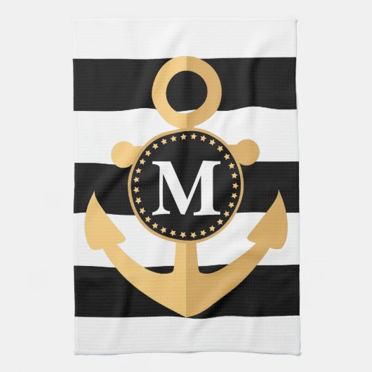 いかりは縞で飾り、 キッチンタオル (縦)