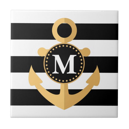 いかりは縞で飾り、 タイル (正面)