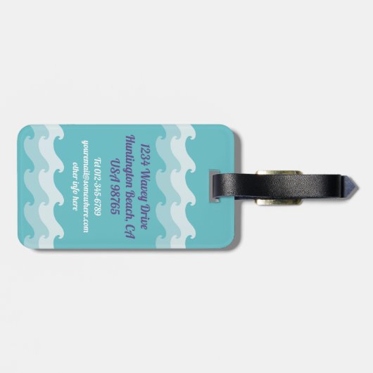 いかりは航海のな船のボートのヨットのモノグラムを振ります ラゲッジタグ (裏面横)