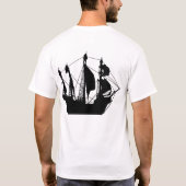 いかりまたは海賊船の軍隊の緑は女性のティーを破壊しました Tシャツ (裏面)