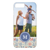 いかりを持つカスタムな写真及びモノグラム赤および海軍 Case-Mate iPhoneケース (裏面)