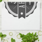 いかりを持つBadge Ahoiの大尉 キッチンタオル (折り畳み)