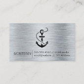 いかりアイコン | メタリックブラシ付き背景 名刺 (正面)