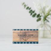 いかりアイコン | 木目パネル 名刺 (スタンド正面)