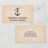 いかりアイコン | 紙テクスチャの背景 名刺 (正面/裏面)